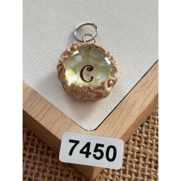 Clay Initial "C" Pendant With Decorative Back - Picture 5 of 5